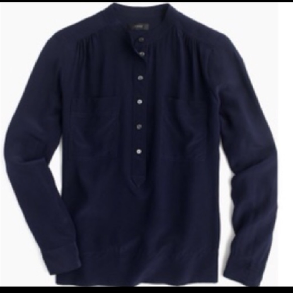J. Crew Silk Popover Blouse